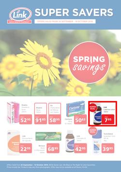 Link Pharmacy : Spring Savings (26 Sep - 14 Oct 2016), page 1