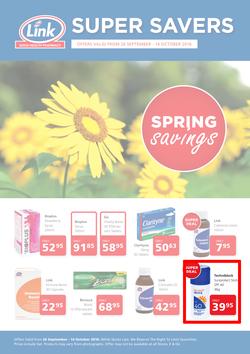 Link Pharmacy : Spring Savings (26 Sep - 14 Oct 2016), page 1