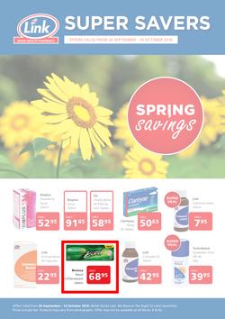 Link Pharmacy : Spring Savings (26 Sep - 14 Oct 2016), page 1