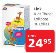 Link Kidz Throat Lollipops-10 Lollies