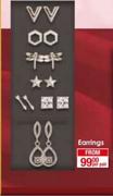 D London Sterling Silver Earrings-Per Pair