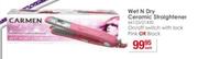 Carmen Wet N Dry Ceramic Straightener-Each