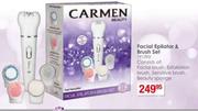 Carmen Facial Epilator & Brush Set