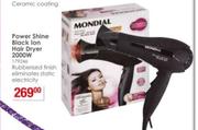 Mondial Power Shine Black Ion Hair Dryer 2000W