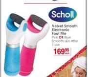 Scholl Velvet Electronic Foot File-Each