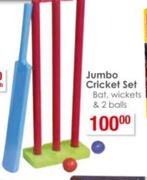 Jumbo Cricket Set Includes Bat/Wickets & 3 Balls