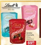 Lindt Lindor Cornets Assorted-200g Each