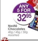 Nestle Chocolate-40g/45g/50g-For Any 5
