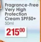 Avene Fragrance Free Very High Protection Cream SPF50+-50ml