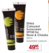 Zinka Coloured Sunscreen SPF30 For Nose & Cheeks-30ml Each