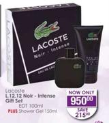 Lacoste L. 12. 12 Noir-Intense Gift Set EDT 100ml Plus Shower Gel 150ml