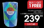 Double Comforter 200 x 200cm + 4 Free Standard Pillowcases