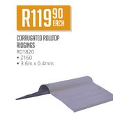 Corrugated Rolltop Ridgings RO1820-Each