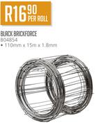 Black Brickforce B04854-110mm x 15m x 1.8mm Per Roll