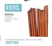 Copper Pipe 15mm X 5.5m-Each