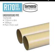 SABS Approved underground Pipe-Each