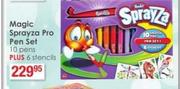 Magic Sprayza Pro Pen Set Of 10 Pens & 6 Stencils