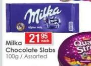 Milka Chocolate Slabs-100g Each