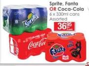Sprite/Fanta Or Coca-Cola-6x330ml
