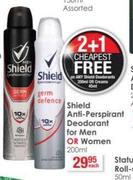 Shield Anti-Perspirant Deodorant For Men Or Women-200ml Each