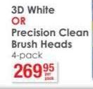 Oral-B 3D White Or Precision Clean Brush Heads-Per Pack