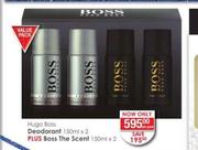 Hugo Boss Deodorant-2 x 150ml Plus Boss The Scent-2 x 150ml