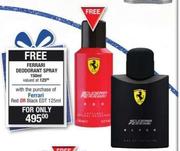 Ferrari Red Or Black EDT-125ml Free Ferrari Deodorant-150ml
