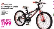 Raleigh 20" Mirage 7 Speed Mountain Bike-Each