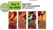 Liqui Fruit 100% Fruit Juice Blend All Variants-4 x 2L 