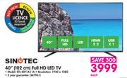Sinotec 40" 102cm Full HD LED TV STL-40F1A11A