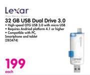 Lexar 32GB USB Dual Drive 3.0
