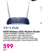 TP-Link N300 Wireless ADSL Modem Router TD-W8960N