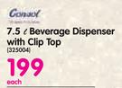 Consol 7.5Ltr Beverage Dispenser With Clip Top-Each