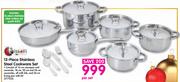 Tissolli 12 Piece Stainless Steel Cookware Set Including 16 Piece Stainless Steel Cutlery Set