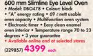 Defy 600mm Slimline Eye Level Oven DBO478