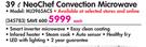 LG 39Ltr NeoChef Convection Microwave MJ3965ACS