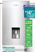 Hisense 359Ltr Combi Fridge/Freezer With Water Dispenser H359BME-WD
