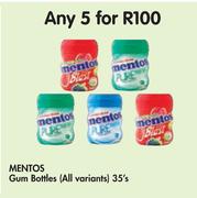 Mentos Gum Bottles (All Variants) 35's-For 5