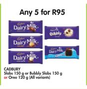 Cadbury Slabs 150g Or Bubbly Slabs 150g Or Oreo 120g(All variants)-For Any 5