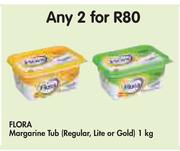 Flora Margarine Tub (Regular, Lite Or Gold)-2x1Kg