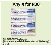Sensodyne Toothpaste(Multi Care, Cool Gel, Fresh Mint Or Whitening)-4x75ml