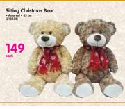 Sitting Christmas Bear Assorted-43cm Each