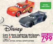 Disney Cars 3 Hero Lighting McQueen, Cruz Or Jackson Radio Control-Each