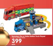 Teamsterz Fire Or Police Station Truck Playset-Each