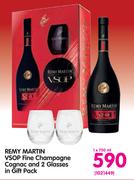 Remy martin VSOP Fine Champagne Cognac & 2 Glasses In Gift Pack-750ml