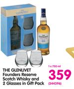 The Glenlivet Founders Reserve Scotch Whisky & 2 Glasses In Gift Pack-750ml