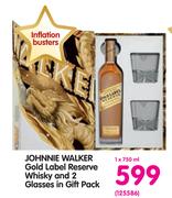 Johnnie Walker Gold Label Reserve Whisky & 2 Glasses In Gift Pack-750ml