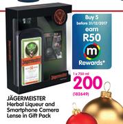 Jagermeister Herbal Liqueur & Smartphone Camera Lense In Gift Pack-750ml
