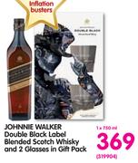 Johnnie Walker Double Black Label Blended Scotch Whisky & 2 Glasses In Gift Pack-750ml