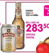 Hansa Cans Or NRBs-48 x 330ml